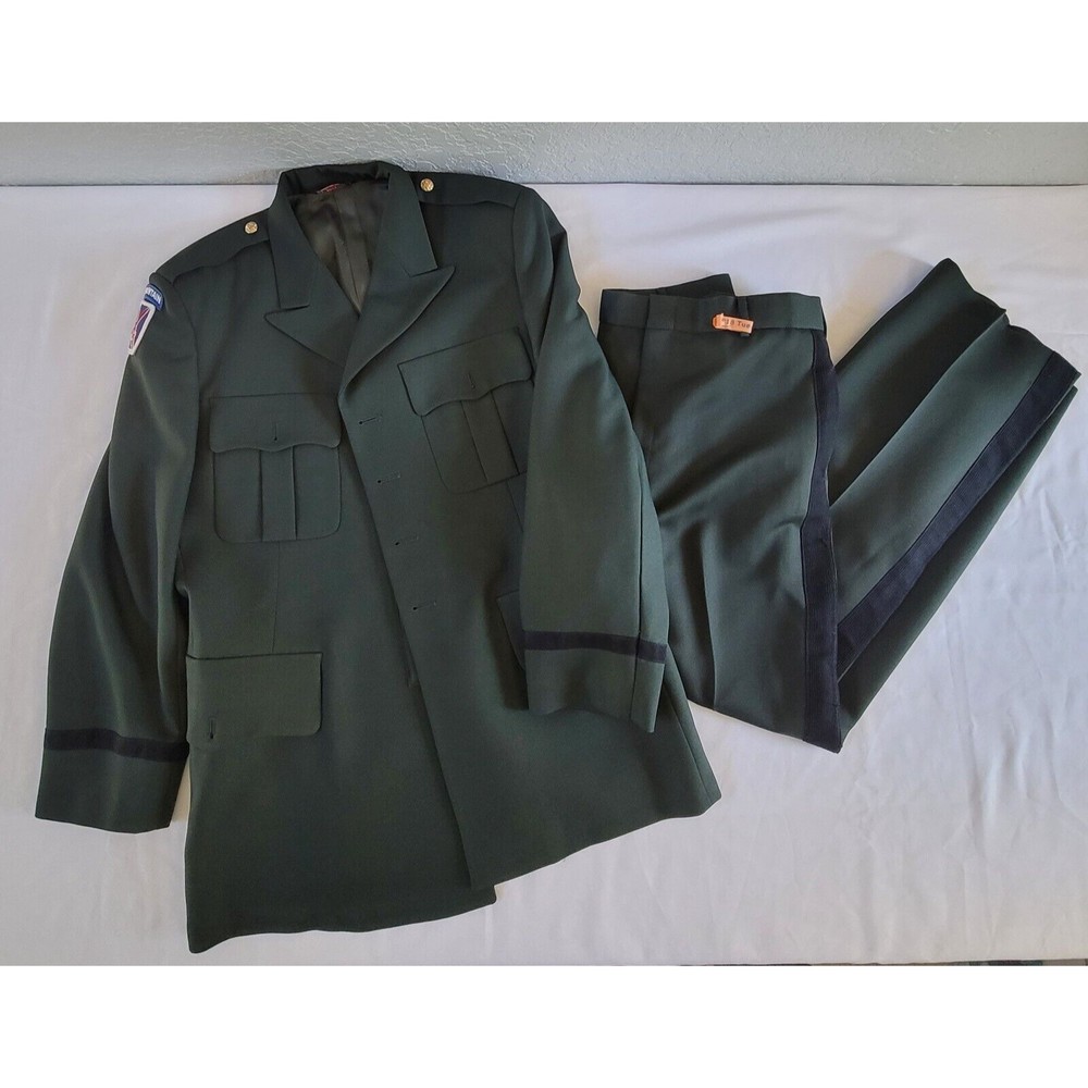 Marlow White Mens Army Green Military Jacket Pant Airborne 10th Mountain Div 44R